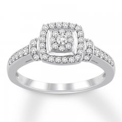 Diamond Engagement Ring 1/3 ct tw Round-cut 10K White Gold