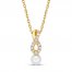 Cultured Pearl & White Lab-Created Sapphire Necklace 10K Yellow Gold 18"