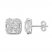 Diamond Earrings 7/8 ct tw Round/Baguette 14K White Gold