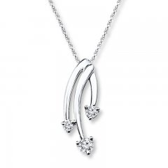 Diamond Necklace 1/4 ct tw Round-cut 10K White Gold