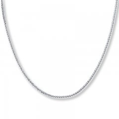 Wheat Chain Necklace 14K White Gold 20" Chain