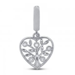 True Definition Family Tree Charm with Diamonds Sterling Silver