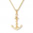 Men's Anchor Necklace 10K Yellow Gold 22" Length