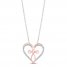 Hallmark Diamonds Necklace 1/5 ct tw Sterling Silver/10K Rose Gold