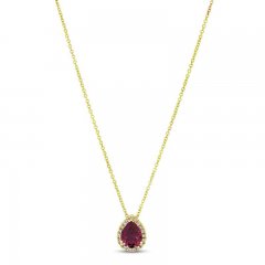 Le Vian Rhodolite & Diamond Necklace 1/8 ct tw 14K Honey Gold 18"