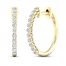 Lab-Created Diamonds by KAY Hoop Earrings 1/2 ct tw Round-Cut 14K Yellow Gold