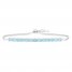 Blue Topaz Bolo Bracelet Sterling Silver