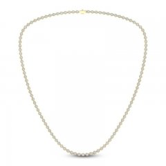 Men's Diamond Tennis Necklace 3 ct tw Round-cut 10K Yellow Gold 22"