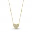 Diamond Pave Heart Necklace 1/3 ct tw Round-cut 10K Yellow Gold 18"