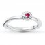 Stackable Ring Lab-Created Ruby Sterling Silver