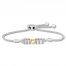 Diamond "Mom" Bolo Bracelet 1/20 ct tw Sterling Silver/10K Gold