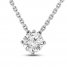 White Lab-Created Sapphire Solitaire Necklace Sterling Silver 18"