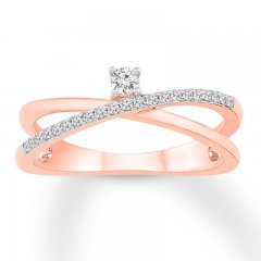 Diamond Ring 1/6 ct tw Round-cut 10K Rose Gold