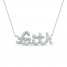 Diamond Faith Necklace 1/8 ct tw 10K White Gold 18"