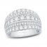 Diamond Anniversary Ring 2 ct tw Round-cut 10K White Gold