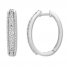 Diamond Hoop Earrings 1/2 ct tw Round-cut Sterling Silver