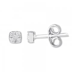 Diamond Earrings 1/5 ct tw Round-cut 10K White Gold