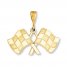 Racing Flags Charm 14K Yellow Gold