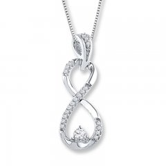 Diamond Necklace 1/5 ct tw Round-cut Sterling Silver