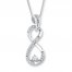 Diamond Necklace 1/5 ct tw Round-cut Sterling Silver