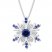 Lab-Created Sapphire/Diamond Snowflake Necklace Sterling Silver