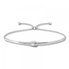 Love + Be Loved Diamond Bolo Bracelet 1/4 ct tw 10K White Gold