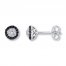 Black/White Diamonds 1/4 ct tw Earrings Sterling Silver