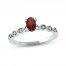 Garnet & Diamond Ring 1/15 ct tw 10K White Gold