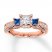 Diamond/Sapphire Engagement Ring 1 cttw Princess/Round 14K Gold