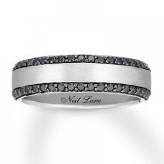 Neil Lane Men's Black Diamond Band 1/2 ct tw 14K White Gold