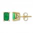 Natural Emerald Earrings 10K Yellow Gold