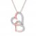 Diamond Heart Necklace 1/10 ct tw Round-cut 10K Rose Gold