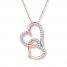 Diamond Heart Necklace 1/10 ct tw Round-cut 10K Rose Gold