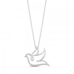 Hallmark Diamonds Dove Necklace 1/15 ct tw Sterling Silver