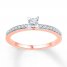 Diamond Promise Ring 1/6 ct tw Round-cut 10K Rose Gold