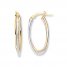 Oval Hoop Earrings 14K Two-Tone Gold