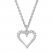 Diamond Heart Necklace 1/2 ct tw Round-cut 10K White Gold