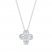 Diamond Clover Necklace 1/5 ct tw Round/Baguette Sterling Silver 18"