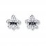 Fleur-de-Lis Earrings 1/6 ct tw Diamonds Sterling Silver