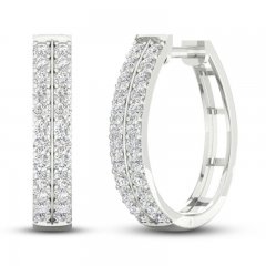 Lab-Created Diamonds by KAY Hoop Earrings 1 ct tw 14K White Gold