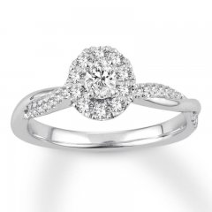 Previously Owned Diamond Engagement Ring 1/2 ct tw Round-cut 14K White Gold