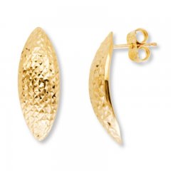 Tapered Curved Earrings 14K Yellow Gold