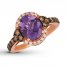 Le Vian Amethyst Ring 1/2 ct tw Diamonds 14K Strawberry Gold