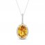 Citrine & White Lab-Created Sapphire Necklace 10K Yellow Gold/Sterling Silver 18"