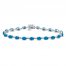 Swiss Blue Topaz Bracelet Oval-cut Sterling Silver