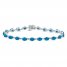 Swiss Blue Topaz Bracelet Oval-cut Sterling Silver