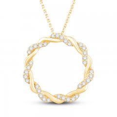 Circle of Gratitude Diamond Necklace 3/8 ct tw Round-cut 10K Yellow Gold 19"