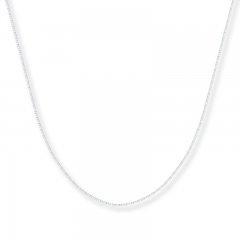 Box Chain Necklace 14K White Gold 24" Length