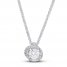 Diamond Necklace 1/3 ct tw Round-cut 14K White Gold 18"