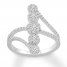 Diamond North South Ring 1/2 ct tw Round-cut 10K White Gold